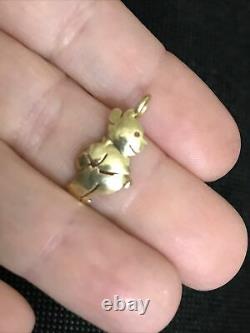 Vintage 14k Yellow Gold Winnie the Pooh Bear Collectible Pendant 1.1gr