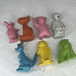 Vintage 1966 Winnie the Pooh Classic 1.5 Owl Eeyore Tigger Eraser Lot Diener