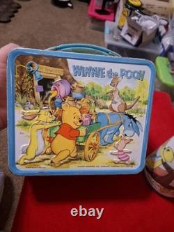 Vintage 1976 Disney Winnie the Pooh Metal Lunchbox with Thermos Aladdin