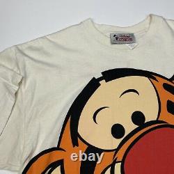 Vintage 90s Disney All Over Print Shirt Tigger Winnie The Pooh Aladdin Rare Vtg