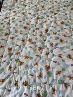 Vintage 90s Disney Winnie the Pooh Piglet Balloon Nursery Blanket Kids 100 Acre
