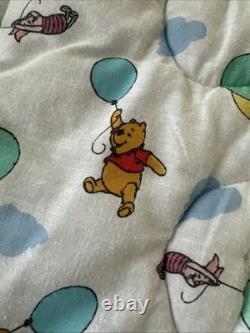 Vintage 90s Disney Winnie the Pooh Piglet Balloon Nursery Blanket Kids 100 Acre
