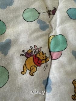 Vintage 90s Disney Winnie the Pooh Piglet Balloon Nursery Blanket Kids 100 Acre