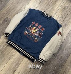 Vintage 90s Disney Winnie the Pooh denim varsity jacket