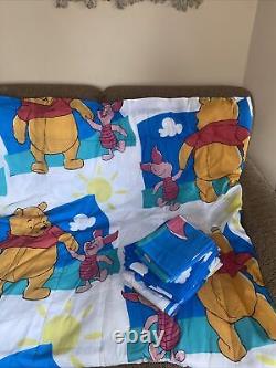 Vintage 90s Winnie the Pooh Piglet Complete Twin Set Sunny Day Disney USA Made