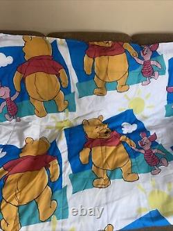 Vintage 90s Winnie the Pooh Piglet Complete Twin Set Sunny Day Disney USA Made