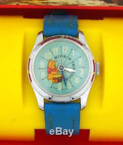 Vintage Bradley wind-up Winnie The Pooh Character Watch in the Original Box
