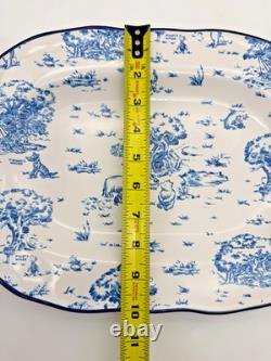 Vintage Classic Pooh Blue Toile Serving Platter Disney Retired