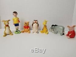 Vintage Disney Beswick England Winnie the Pooh Porcelain Figurines (7) Pre-owned