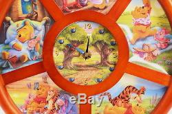 Vintage Disney Clock Winnie The Pooh Bradford Exchange China Plates LTD Retired