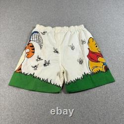 Vintage Disney Store Winnie The Pooh Shorts Medium White Boxer Tigger 90s USA