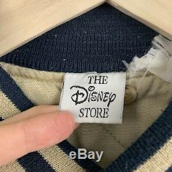 Vintage Disney Store Winnie The Pooh Varsity Jacket Bomber Denim No Hood Small
