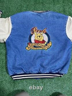 Vintage Disney Store Winnie The Pooh Varsity Jean Denim Jacket XXXTentacion SZ M