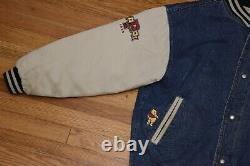 Vintage Disney Winnie Pooh Denim Varsity Jacket Large 1966 Classic With EXTRAS