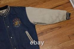 Vintage Disney Winnie Pooh Denim Varsity Jacket Large 1966 Classic With EXTRAS