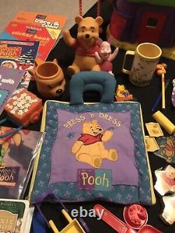Vintage Disney Winnie The Pooh LOT Playset Stuffed Animals Vinyl Figures