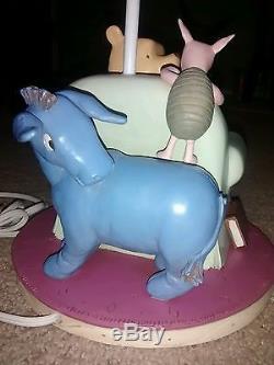 Vintage Disney Winnie The Pooh, Piglet & Eeyore Lamp With Bonus Art Print