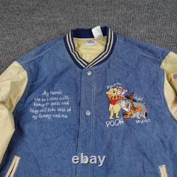 Vintage Disney Winnie The Pooh Varsity Jacket Mens XL Blue 100 Acre Hunny Vintage Disney Winnie The Pooh Varsity Jacket Mens XL Blue 100 Acre Hunny