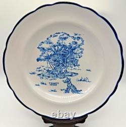 Vintage Disney Winnie the Pooh Blue Toile Stoneware Salad Plate Bowl Set of 4