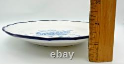 Vintage Disney Winnie the Pooh Blue Toile Stoneware Salad Plate Bowl Set of 4