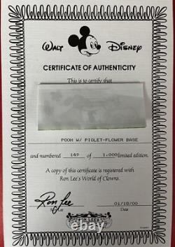 Vintage Disney Winnie the Pooh & Piglet Ron Lee Signed & Dated 1999 #149 of 1000
