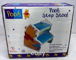 Vintage Disney Winnie the Pooh Step Stool Kids 2 Step Wood Stool Age 3+ Rare New