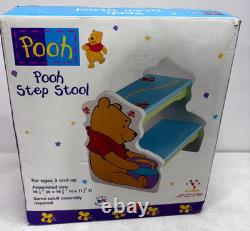 Vintage Disney Winnie the Pooh Step Stool Kids 2 Step Wood Stool Age 3+ Rare New