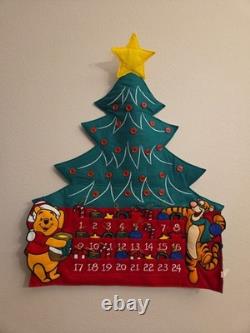 Vintage Disney Winnie the Pooh & Tigger Felt Advent Calendar 29x 20 Hanging