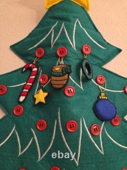 Vintage Disney Winnie the Pooh & Tigger Felt Advent Calendar 29x 20 Hanging