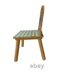 Vintage Disney Wooden Winnie the Pooh Child's Chair Plaid Seat Nursery Decor