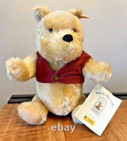 Vintage Nwt 1999 Steiff Winnie The Pooh Mohair Jointed Plush 651489 Le #8753 (g)