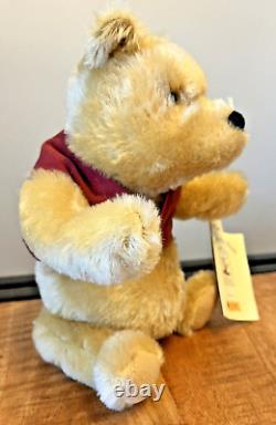 Vintage Nwt 1999 Steiff Winnie The Pooh Mohair Jointed Plush 651489 Le #8753 (g)