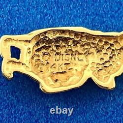 Vintage Official Disney 14k Yellow Gold Winnie the Pooh Bear Collectible Pendant