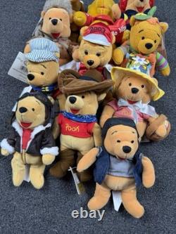 Vintage Retired Disney Store Winnie The Pooh Beanie Plush Toys Lot of 11