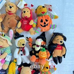 Vintage Retired Disney Store Winnie The Pooh Beanie Plush Toys Lot of 18