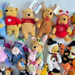 Vintage Retired Disney Store Winnie The Pooh Beanie Plush Toys Lot of 18