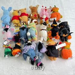 Vintage Retired Disney Store Winnie The Pooh Beanie Plush Toys Lot of 18