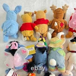 Vintage Retired Disney Store Winnie The Pooh Beanie Plush Toys Lot of 18