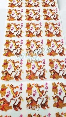 Vintage Sandylion Disney Winnie The Pooh Glitter Stickers Continuous Uncut Strip