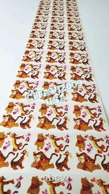 Vintage Sandylion Disney Winnie The Pooh Glitter Stickers Continuous Uncut Strip