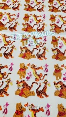Vintage Sandylion Disney Winnie The Pooh Glitter Stickers Continuous Uncut Strip