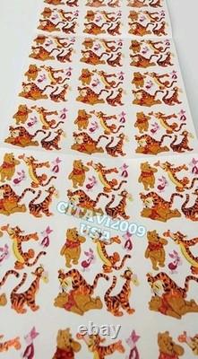 Vintage Sandylion Disney Winnie The Pooh Glitter Stickers Continuous Uncut Strip