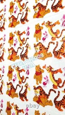 Vintage Sandylion Disney Winnie The Pooh Glitter Stickers Continuous Uncut Strip