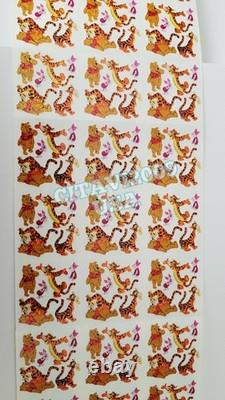 Vintage Sandylion Disney Winnie The Pooh Glitter Stickers Continuous Uncut Strip