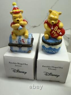 Vintage Set Of Winniee The Pooh Porcelain Trinket Boxes New