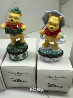 Vintage Set Of Winniee The Pooh Porcelain Trinket Boxes New