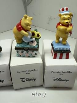 Vintage Set Of Winniee The Pooh Porcelain Trinket Boxes New