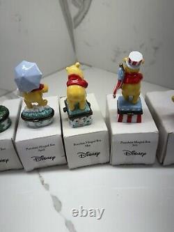 Vintage Set Of Winniee The Pooh Porcelain Trinket Boxes New