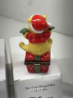 Vintage Set Of Winniee The Pooh Porcelain Trinket Boxes New