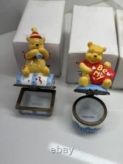 Vintage Set Of Winniee The Pooh Porcelain Trinket Boxes New